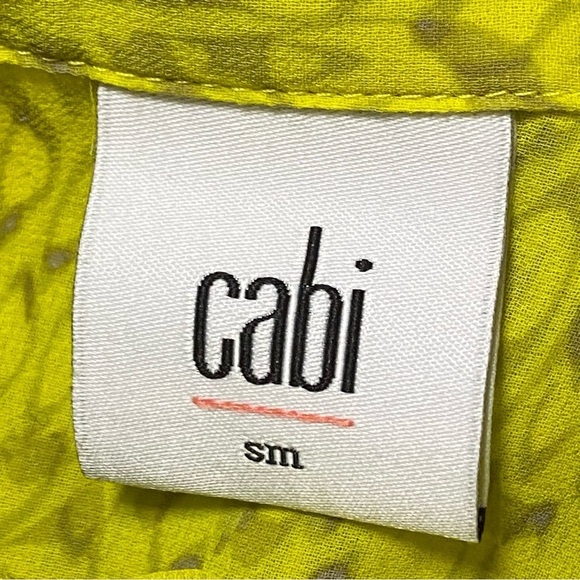 Cabi Chartreuse Reign Ruffle Blouse Sleeveless Retro Boho Size Small - Picture 5 of 8